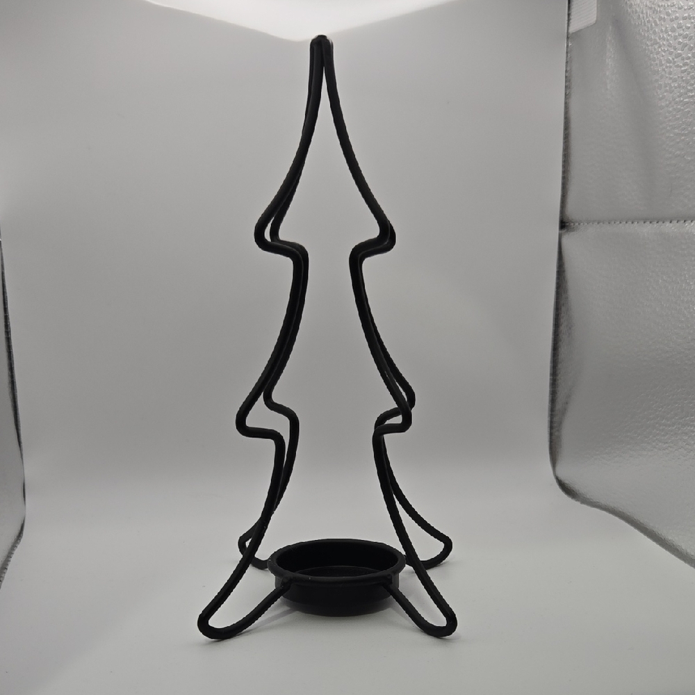 Black Christmas Tree Candle Holder